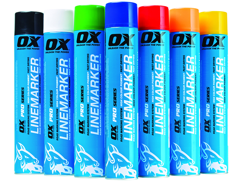 OX Trade Permanent Line Marker Spray Paint 750ml - Yellow
